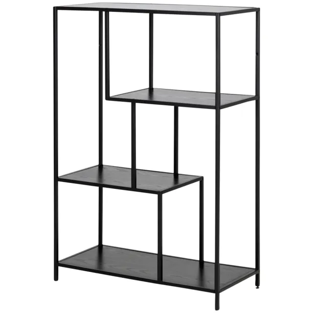 Lisomme Vic houten boekenkast zwart - 77 x 114 cm