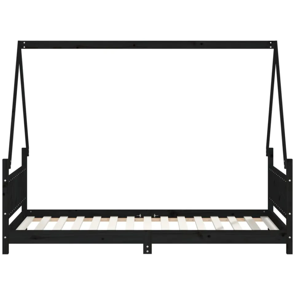 vidaXL Kinderbedframe 90x190 cm massief grenenhout zwart, foto 3