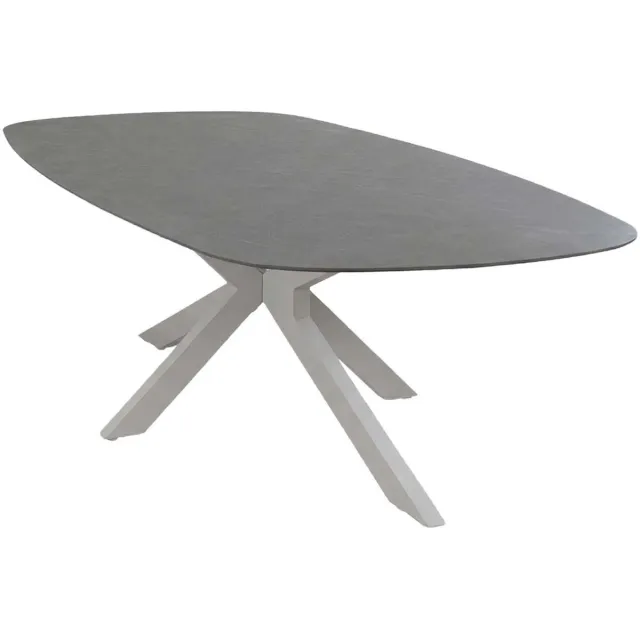 Madison Deens ovale tuintafel Barletta 240 cm | 6 personen | Desert Pearl/Camel | Kunststof & aluminium