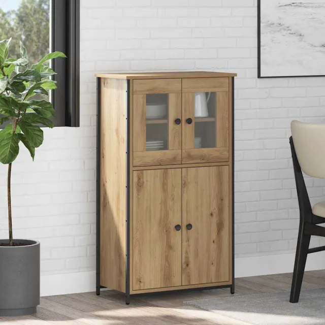 vidaXL Highboard Artisan Eiken 62 x 32 x 106,5 cm Bewerkt hout Bruin