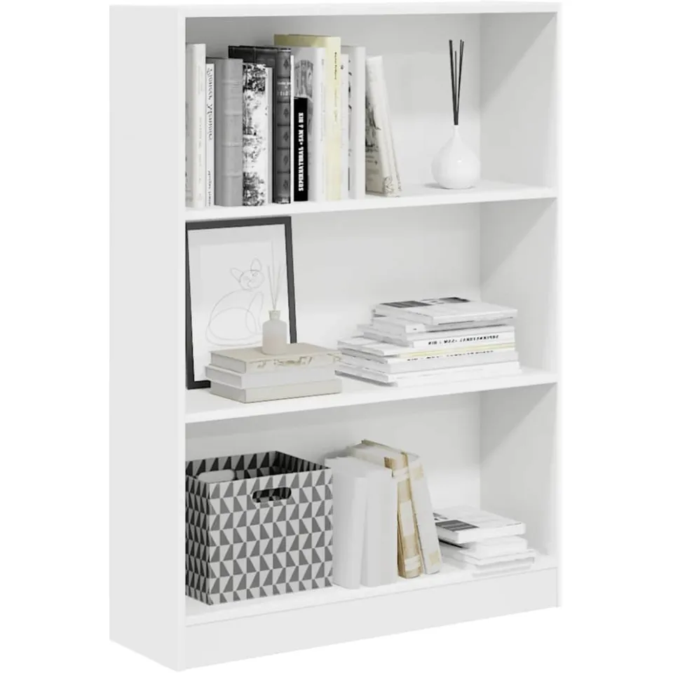 vidaXL Boekenkast 80x24x109 cm bewerkt hout wit, foto 3