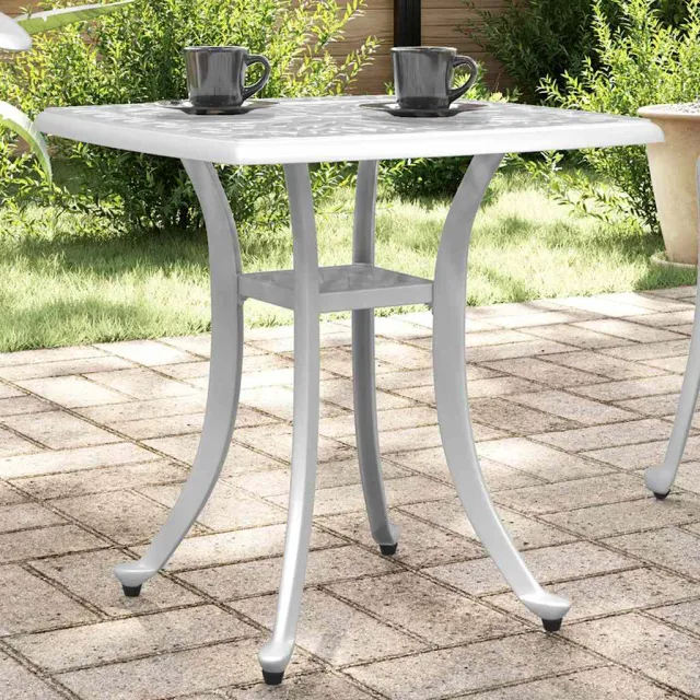 vidaXL Tuintafel 53x53x53 cm gietaluminium wit, foto 2