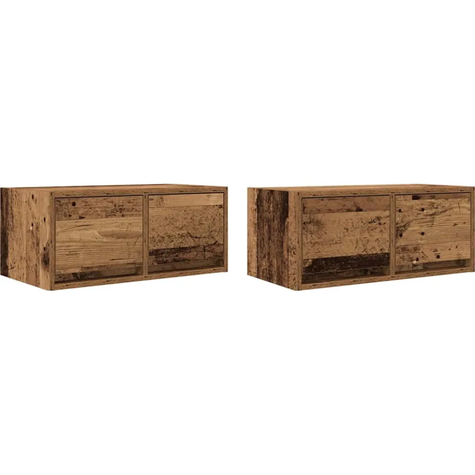 vidaXL Tv-meubels 2 st 60x31x25,5 cm bewerkt hout oud houtkleurig bruin, foto 3