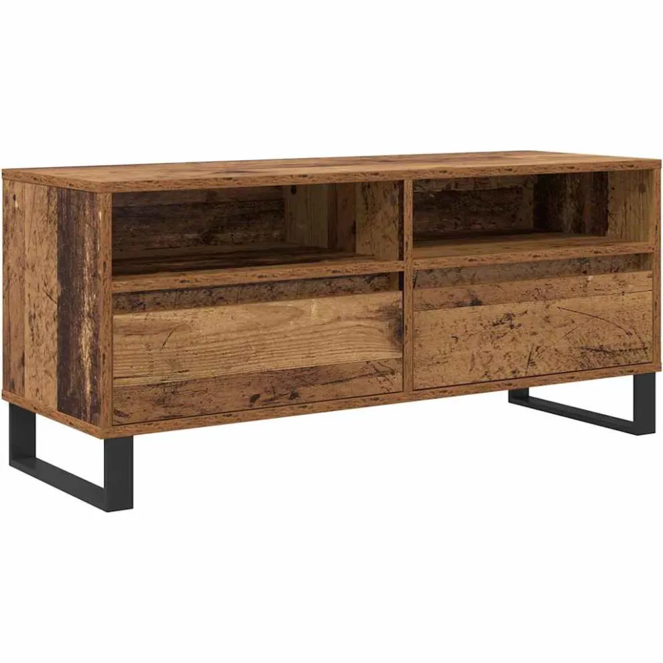vidaXL TV-kast Oud Hout 100 x 34,5 x 44,5 cm Gemonteerd hout en ijzer bruin, foto 3