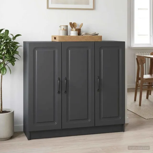 vidaXL Dressoir Zwart 89 x 34,5 x 77 cm Bewerkt hout, foto 2