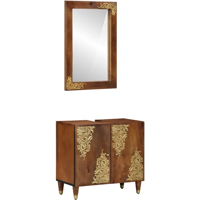 vidaXL Badkamerkastenset 2 st Honingbruin 62 x 33 x 58 cm