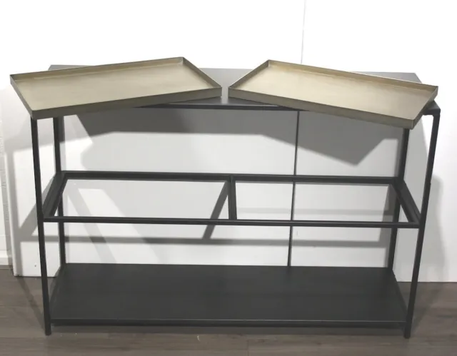 Meander Side table zwart metaal 120x36x80,5cm Zie foto