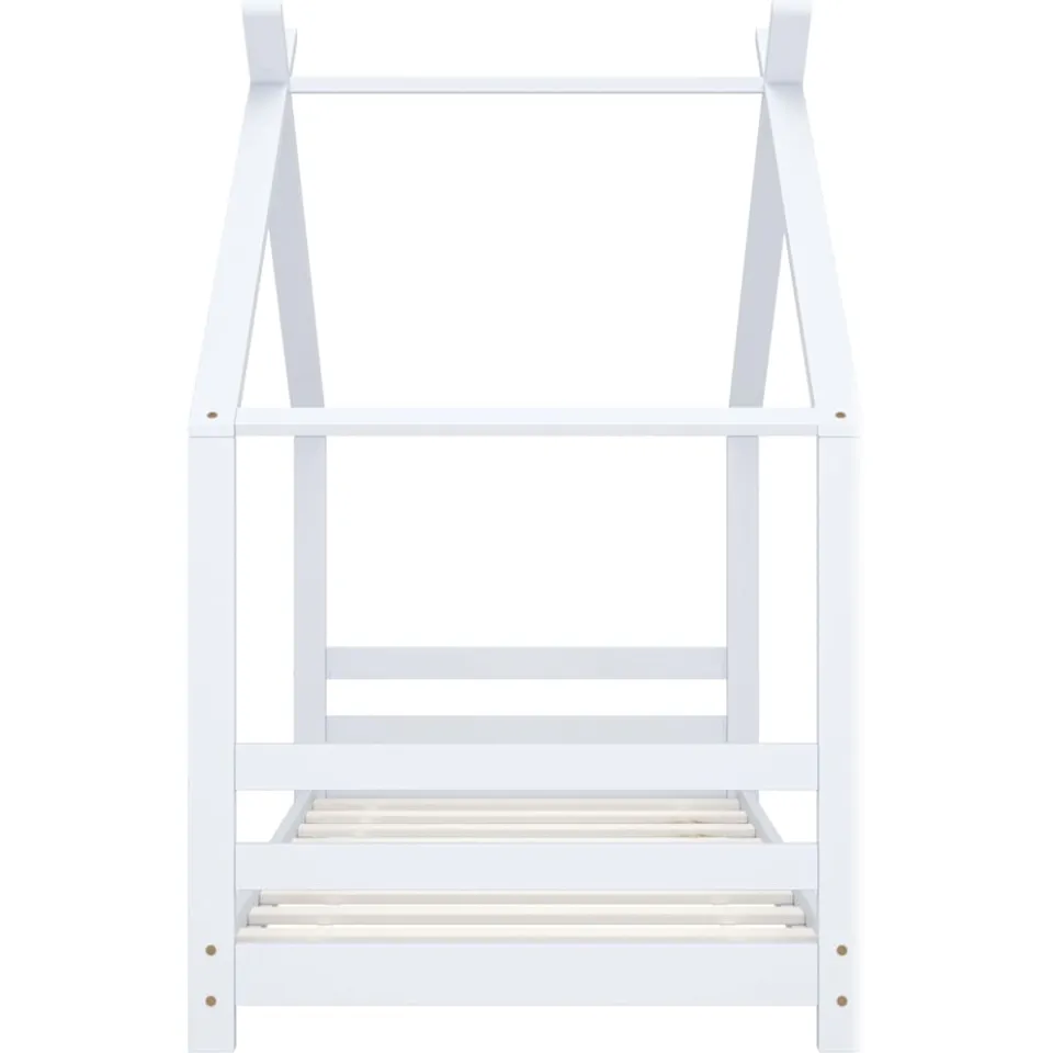 vidaXL Kinderbedframe massief grenenhout wit 80x160 cm, foto 3