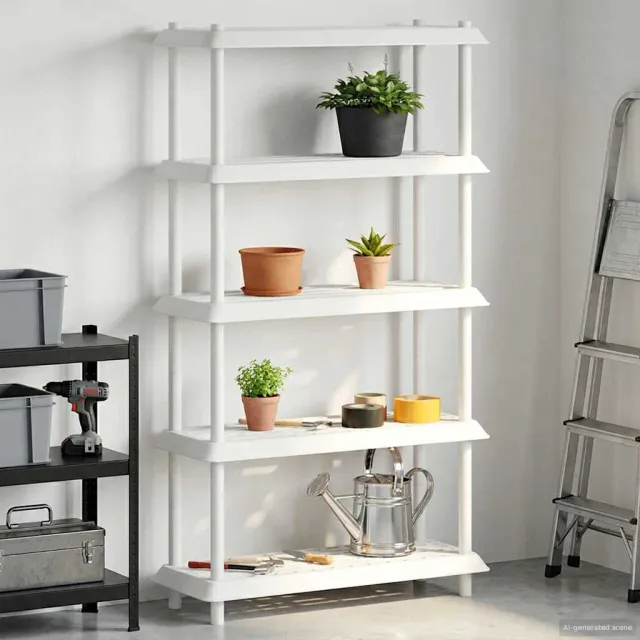 vidaXL Plankenunit 5-laags 100 x 40 x 177 cm PP Wit