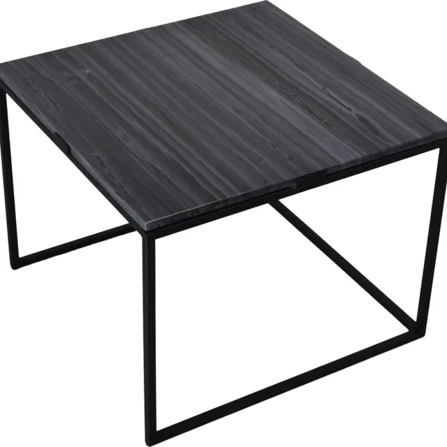 LOFT42 Marble L Bijzettafel Vierkant Zwart - Metaal - Marmer - 43x55x55