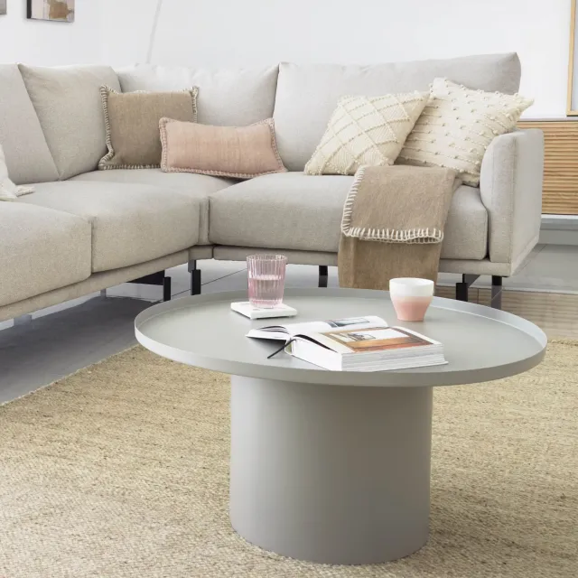 Kave Home Fleksa ronde salontafel grijs, foto 2