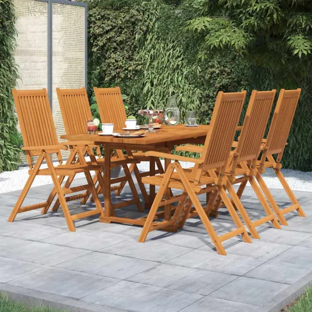 vidaXL 7-delige Tuinset massief acaciahout 120-170 cm bruin, foto 2