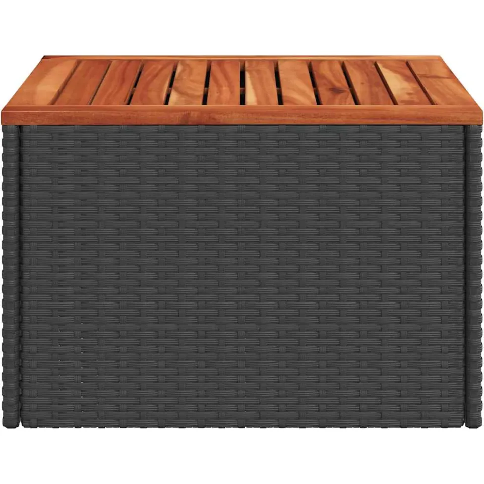 vidaXL Tuintafel zwart 55x55x37 cm poly rattan en acaciahout, foto 4