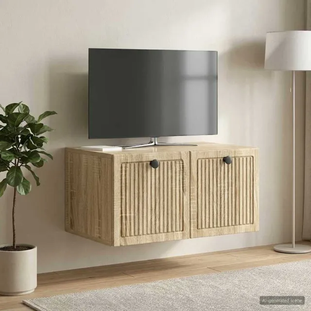 vidaXL Wandbeugel TV-kast Sonoma Eiken 59,5 x 41 x 30 cm Bewerkt hout, foto 2