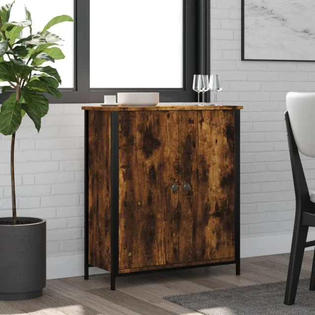 vidaXL Dressoir 70x30x80 cm bewerkt hout gerookt eikenkleurig, foto 2