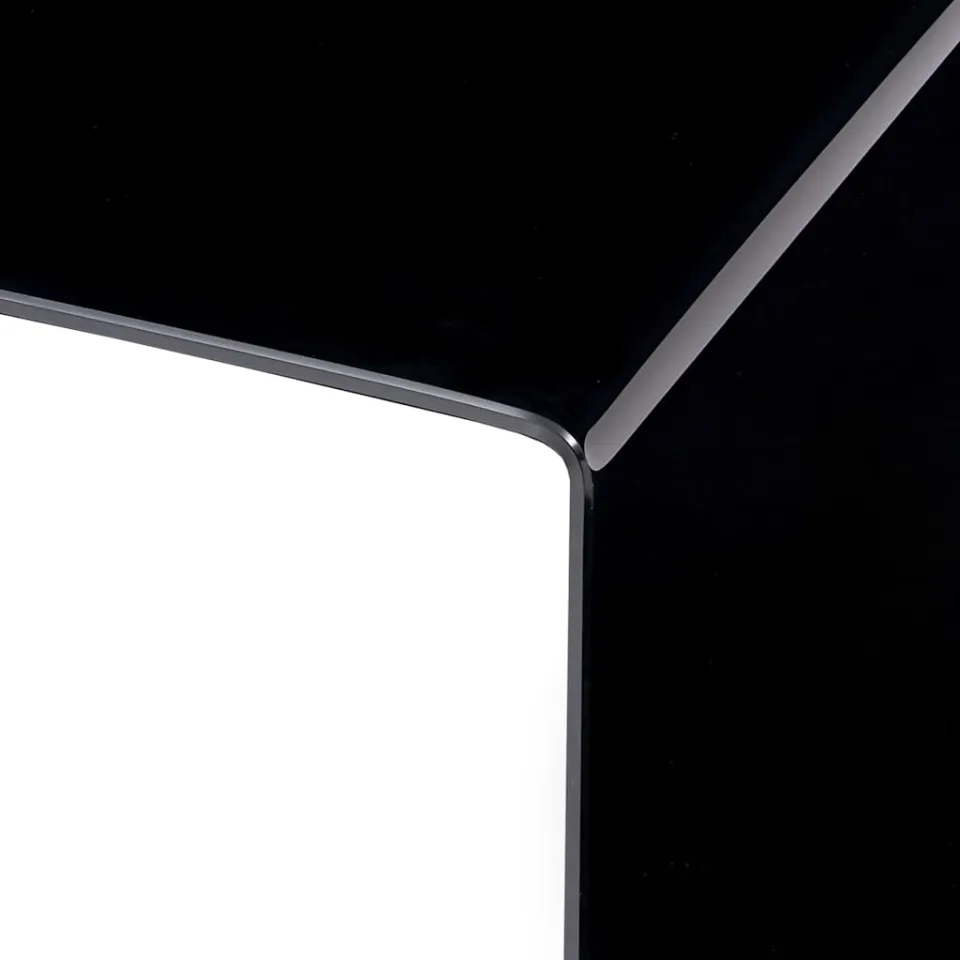 vidaXL Salontafel 50x50x45 cm gehard glas zwart, foto 5