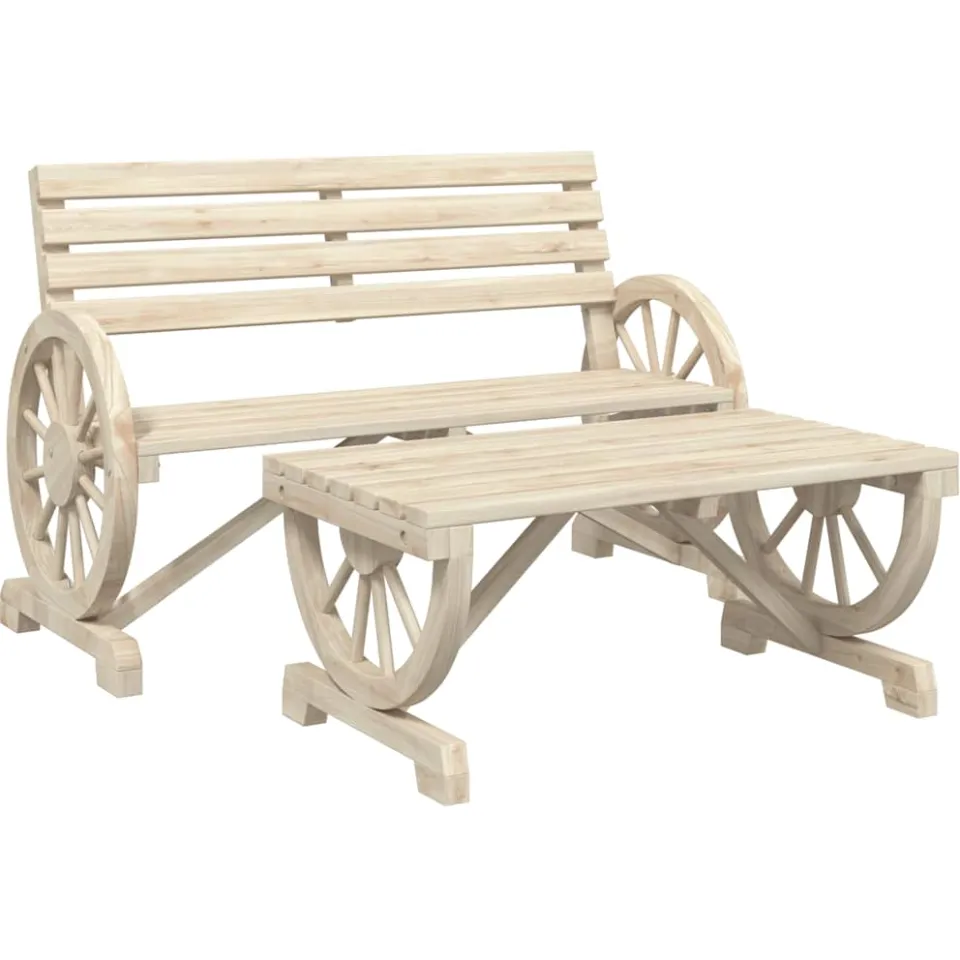 vidaXL 4-delige Loungeset massief vurenhout bruin, foto 3