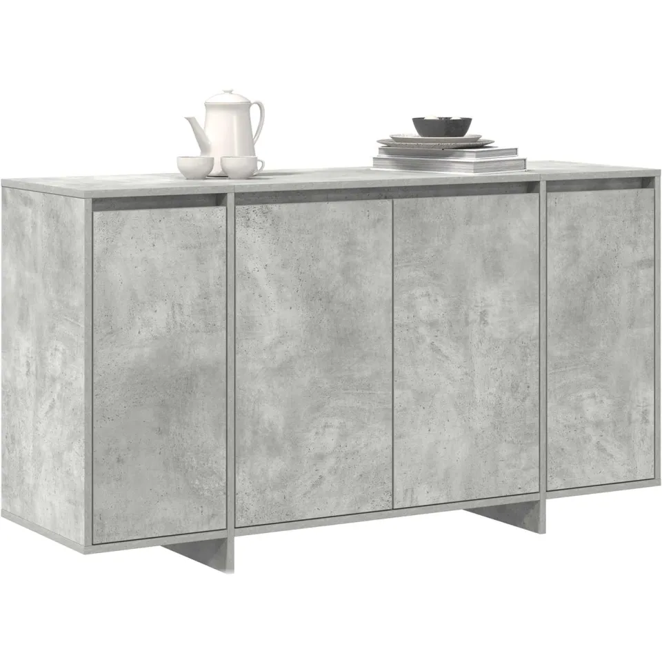 vidaXL Dressoir Beton Grijs 135 x 41 x 75 cm Bewerkt hout, foto 3