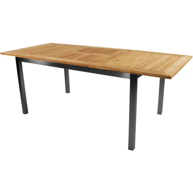 Lesliliving Les - Tuintafel Marmaris RVS Uitschuifbaar teak