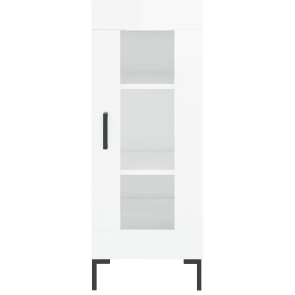 vidaXL Dressoir 34,5x34x90 cm bewerkt hout hoogglans wit