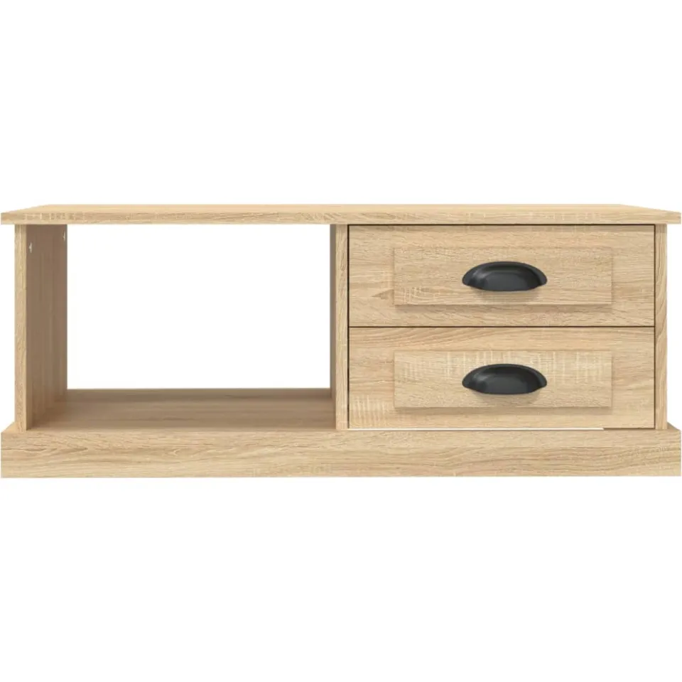 vidaXL Salontafel 90x50x35 cm bewerkt hout sonoma eikenkleurig, foto 3