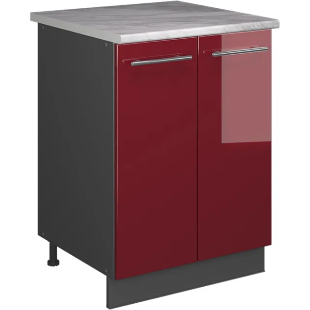 Vicco Wastafelkast Fame-Line, Bordeauxrode hoogglans/Antraciet, 60 cm