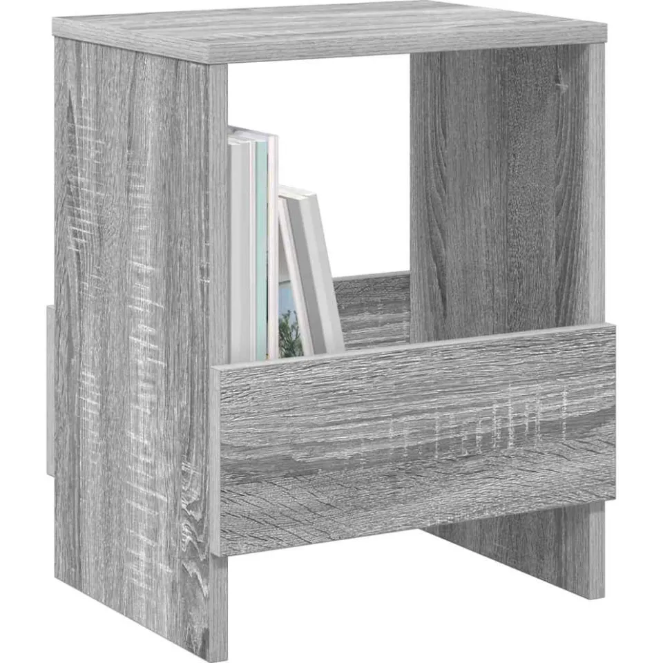 vidaXL Tijdschrift Rek 2 st Grijs Sonoma 35 x 30 x 45 cm