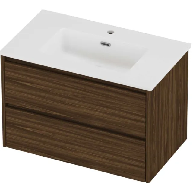 Proline Tribute Badmeubelset Porselein Elegant 1 Gat 80x46x54 cm Mat White Cabana Oak Eiken