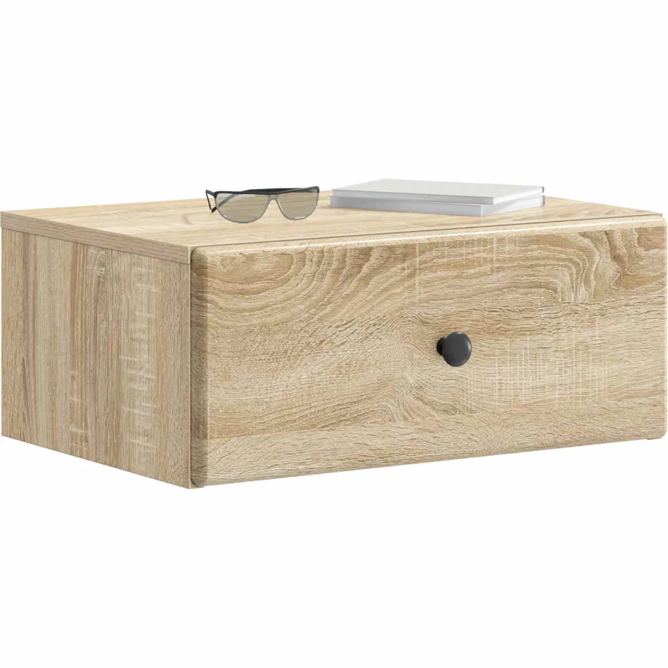 vidaXL Wandbeugel Bedkast Sonoma Eiken 49 x 34,5 x 20 cm Bewerkt hout Bruin