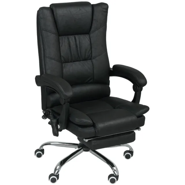 ZYLARO Ergonomische Bureaustoel met Massagefunctie, Verwarmingsfunctie & Voetensteun - Massagestoel - In Hoogte Verstelbaar - Max. kanteling 135° - Kantoorstoel - Gamestoel - Volwassenen Stoel - Directiestoel - Computerstoel - Zwart