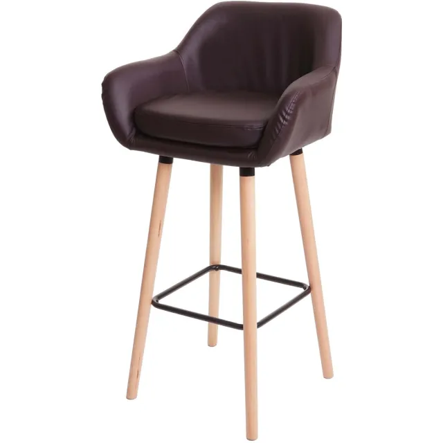 MCW Barkruk Malmö T381, barkruk counterkruk MVG-gecertificeerd ~ kunstleer, bruin