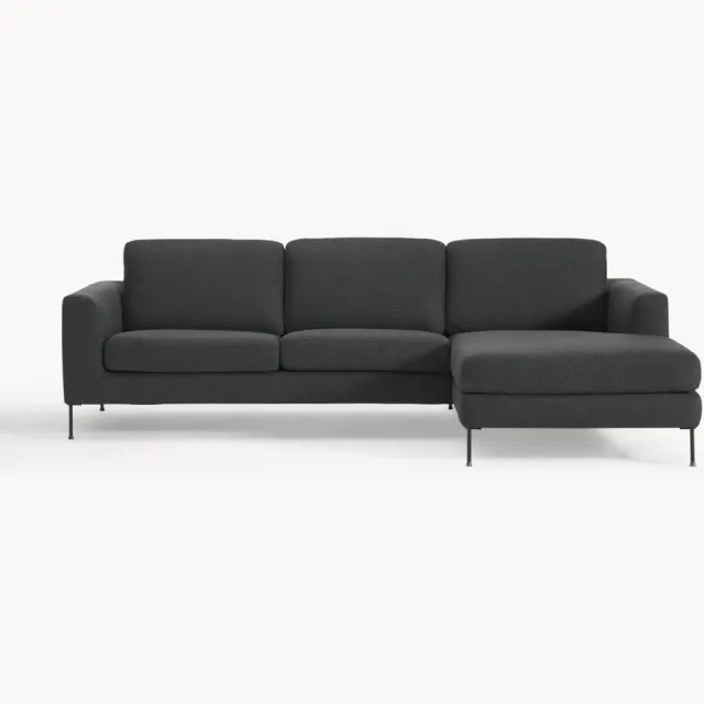 Westwing Collection Hoekbank Cucita (4-zits) antraciet