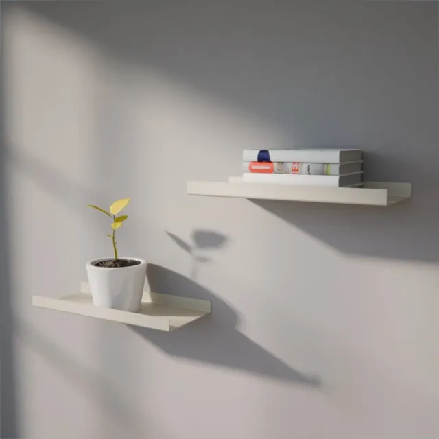 Kunst van staal Metalen Wandplank Edge Kiezelgrijs 40 cm - Kunst van Staal