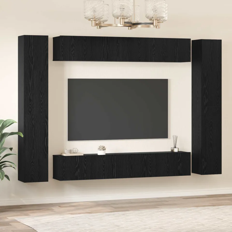 vidaXL Tv-meubelset 10 st 30,5 x 30 x 90 cm Zwart Eiken, foto 4