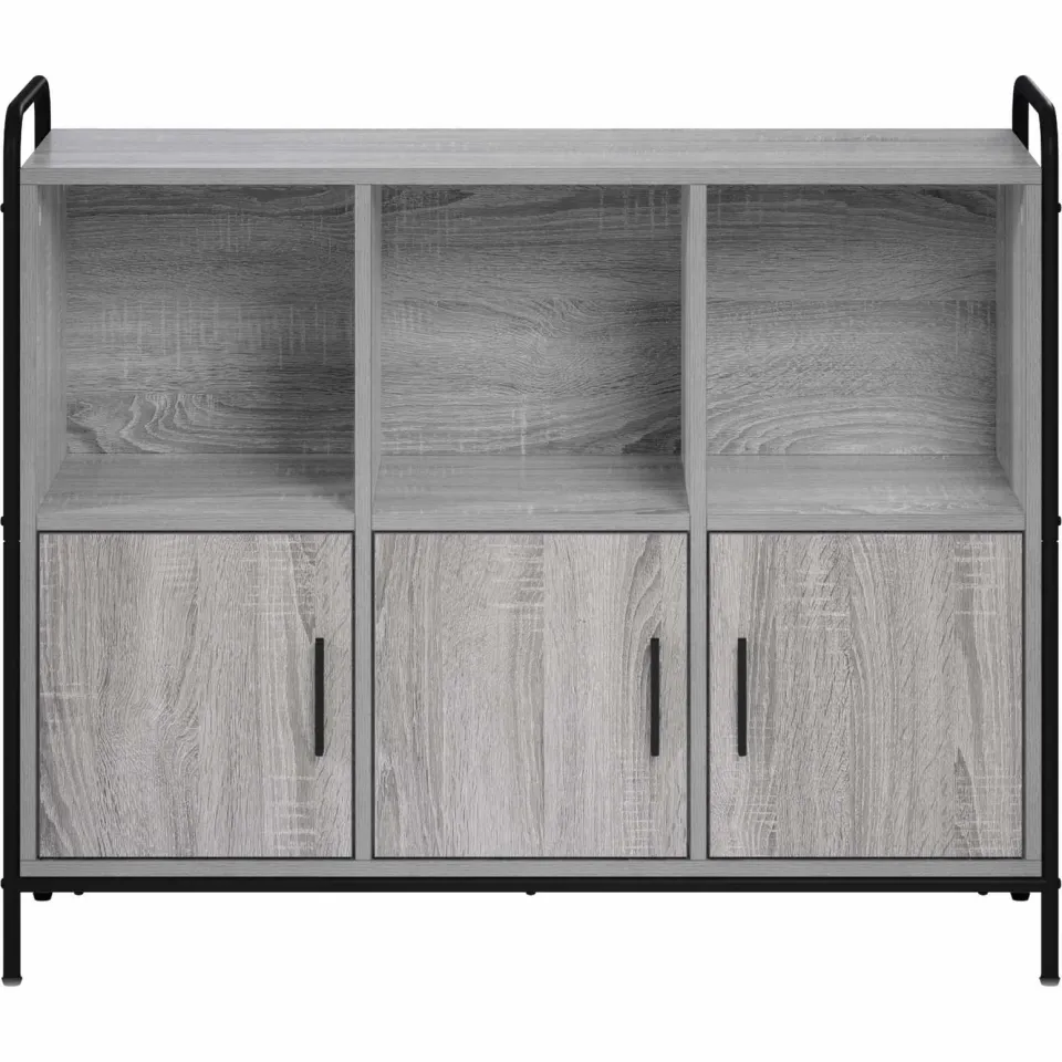 vidaXL Dressoir Grijs Sonoma 97 x 33 x 81 cm Bewerkt hout, foto 4