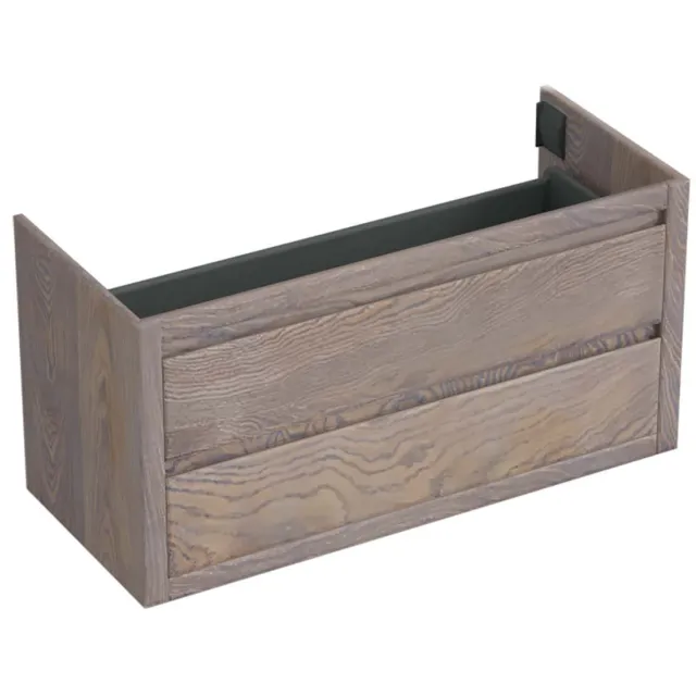 Forzalaqua Onderkast Forzalaqua Gela 120x51x60 Cm 2 Softclose Lades Eiken Silver Grey Bruin