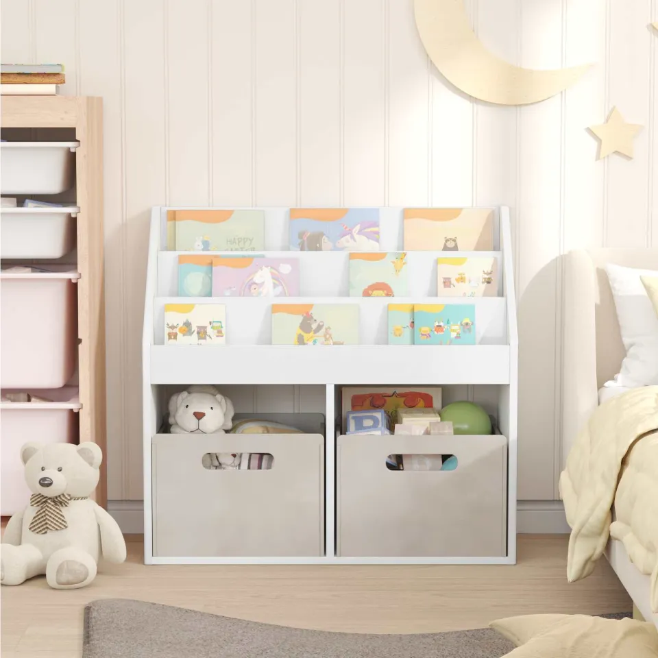 vidaXL Kinderen Boekenkast Hoogglans wit 72,5 x 29,5 x 69 cm, foto 4