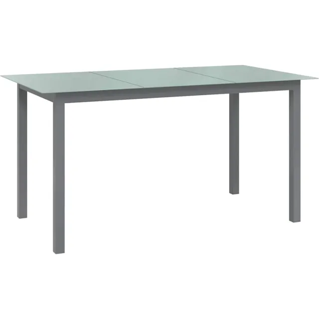 vidaXL Tuintafel 150x90x74 cm aluminium en glas lichtgrijs grijs, foto 2