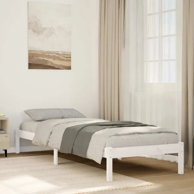 vidaXL Bedframe extra lang zonder matras grenenhout wit 100x210 cm