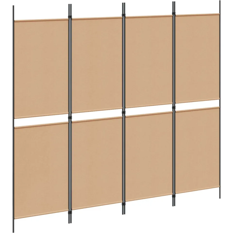 vidaXL 4-Panel Room Divider Beige 200 x 180 cm Stof, foto 3
