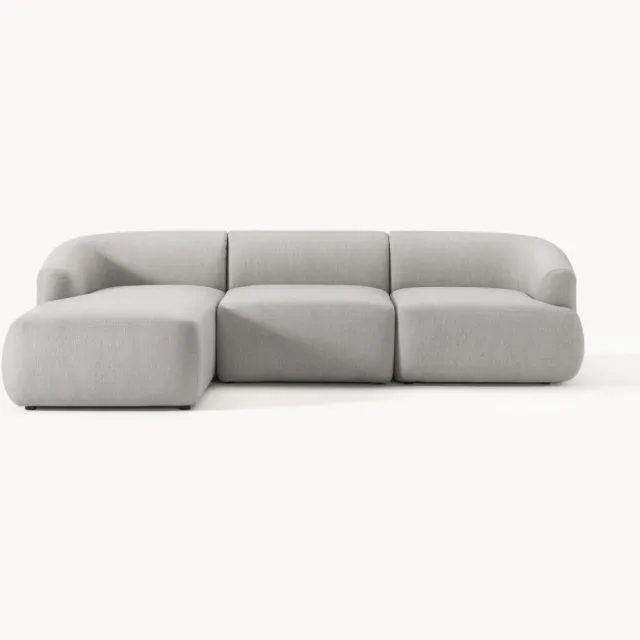 Westwing Collection Modulaire hoekbank Sofia (3-zits) grijs