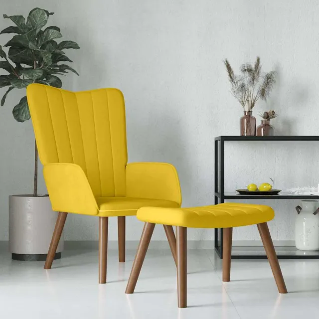vidaXL Relaxstoel met voetenbank fluweel mosterdgeel