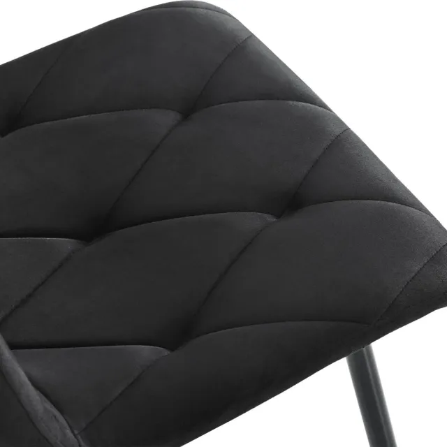 Gutent Eetkamerstoelen (4 stuks), (geen tafel), Zwart, set van 4 gestoffeerde designstoelen, twill linnen eetkamerstoelen, keukenstoelen met rugleuning, linnen stoelen met metalen frame en metalen poten