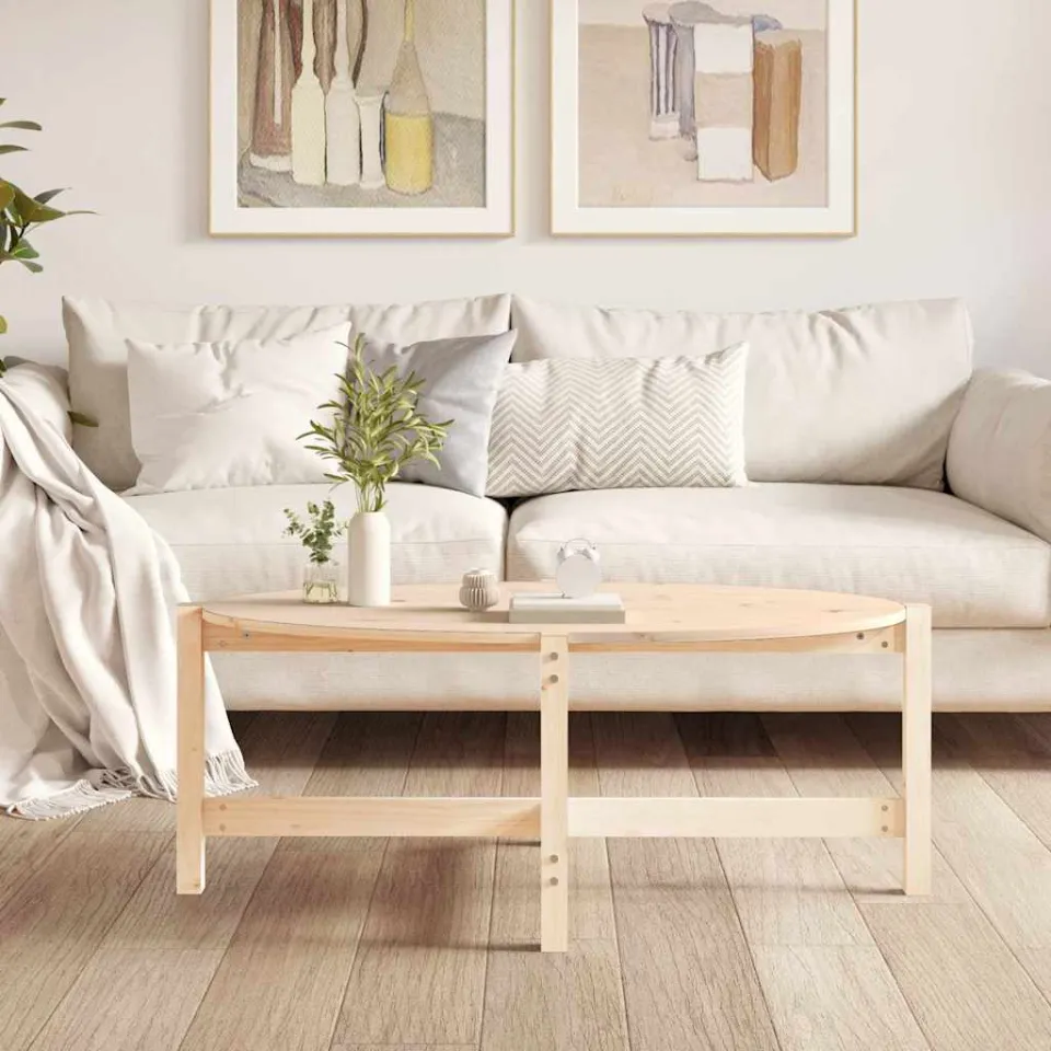 vidaXL Salontafel 118x63x45 cm massief grenenhout bruin, foto 2