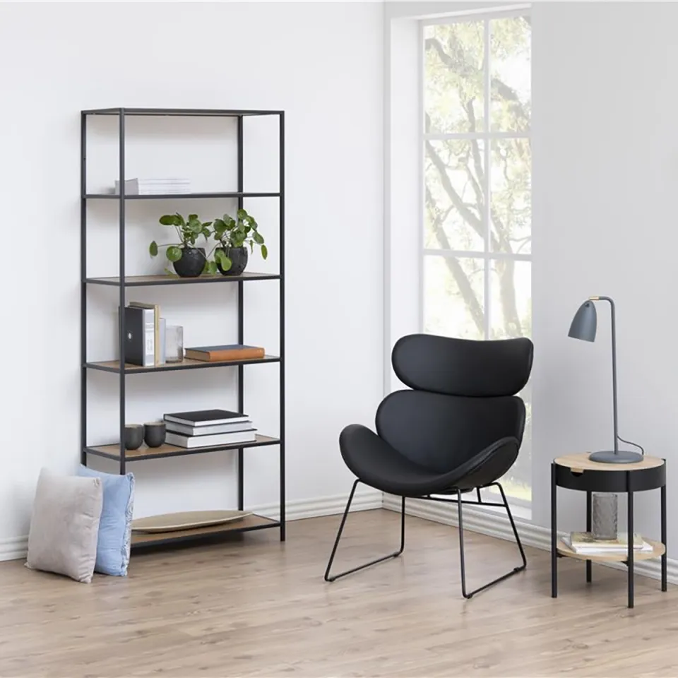 Lisomme Vic houten staande boekenkast naturel - 77 x 185 cm, foto 2