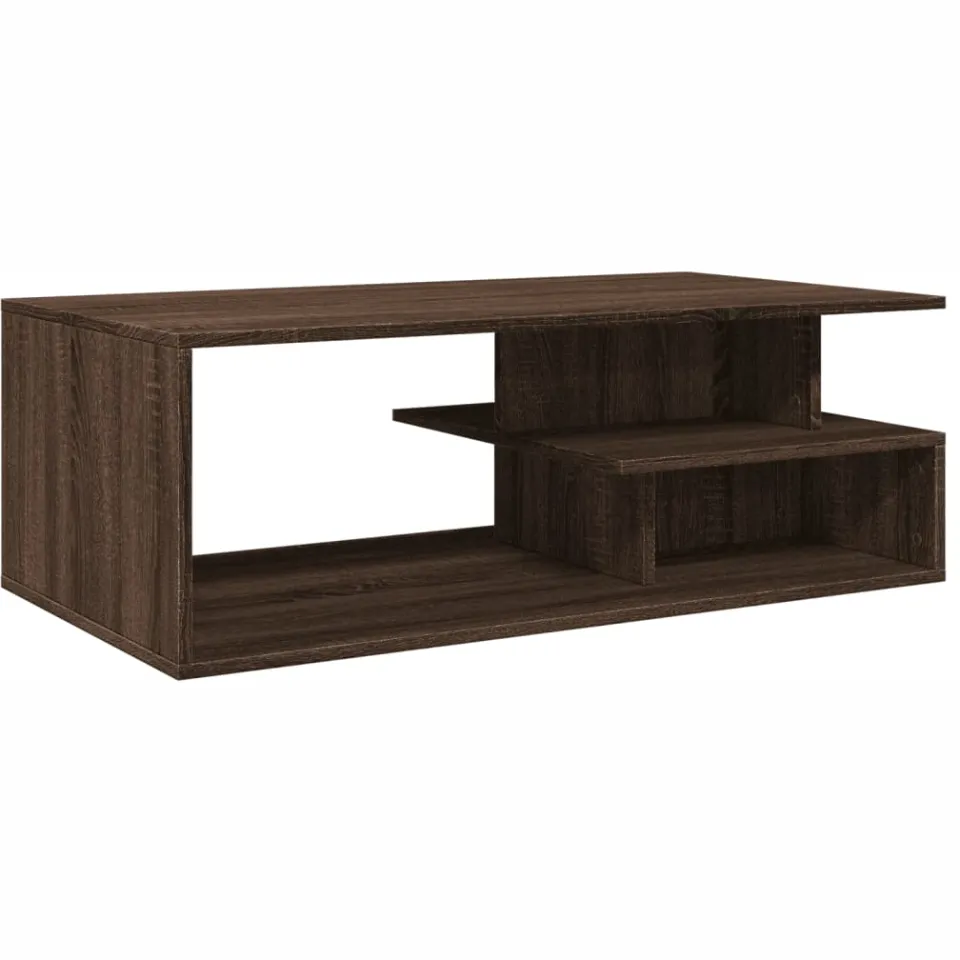 vidaXL Salontafel 102x55x35 cm bewerkt hout bruin eikenkleur