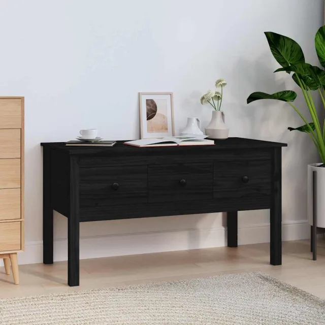 vidaXL Salontafel 102x49x55 cm massief grenenhout zwart, foto 2