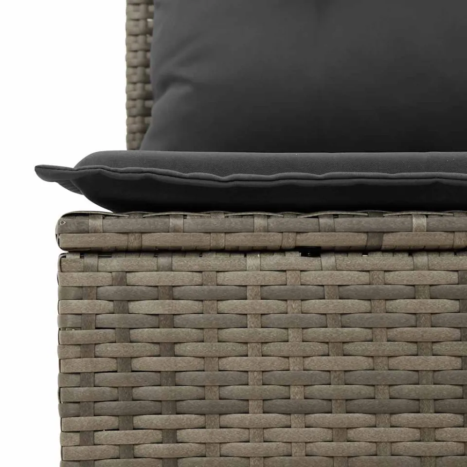 vidaXL 10-delige Loungeset met kussens poly rattan lichtgrijs grijs, foto 4