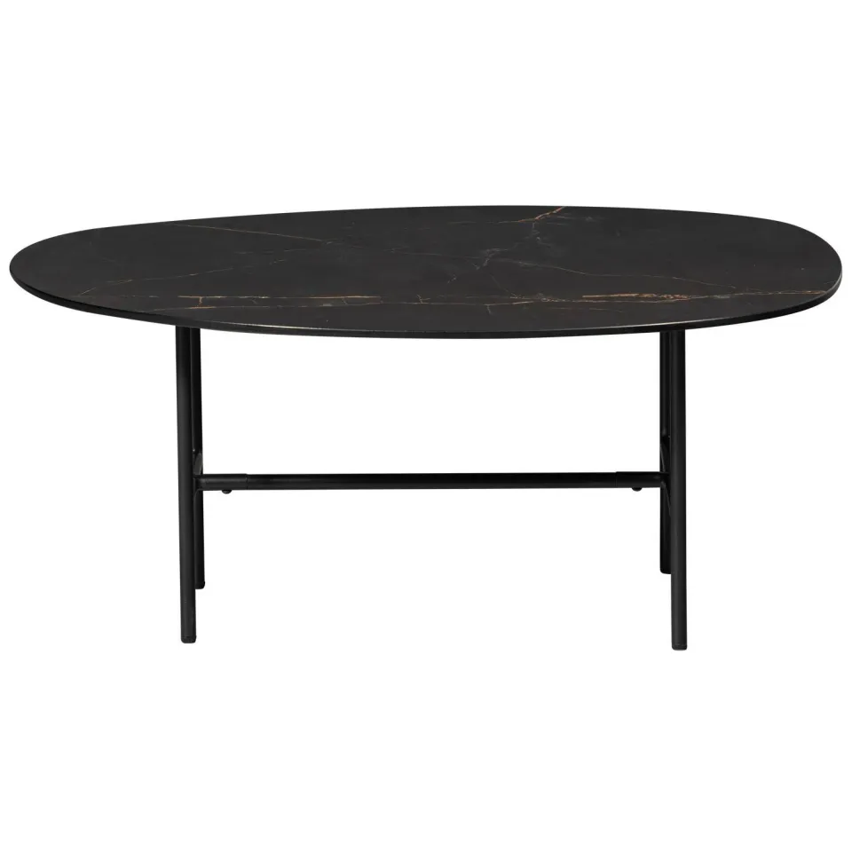 WOOOD Vajen Salontafel - Marmeren Look - Zwart - 34x80x60, foto 4