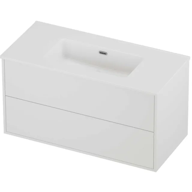 Proline Tribute Badmeubelset Porselein Elegant 2 Laden 100x46x54 cm Glans Wit Mat White Mat Wit